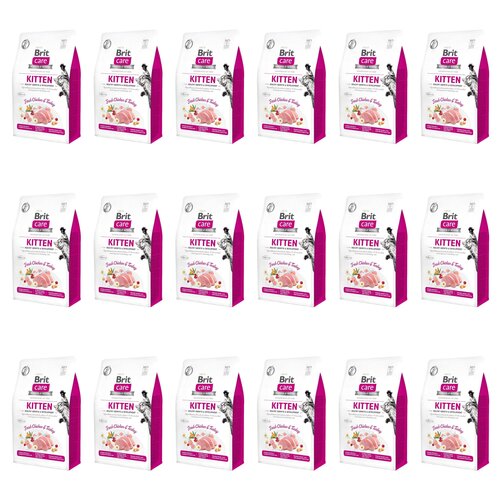 Karma dla kota BRIT CARE Grain Free Kitten Indyk i Kurczak 18 x 0.4 kg