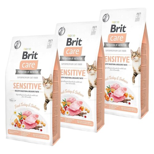 Karma dla kota BRIT CARE Grain Free Sensitive Indyk i Łosoś 3 x 2 kg