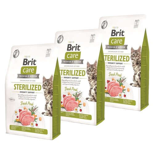 Karma dla kota BRIT CARE Grain Free Sterilized Immunity Support z wieprzowiną 3 x 0.4 kg