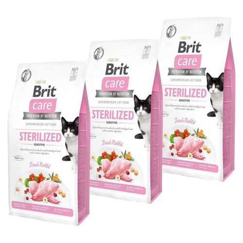 Karma dla kotów BRIT CARE Grain Free Sterilized Sensitive z królikiem 3 x 0.4 kg