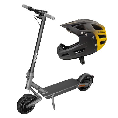 Hulajnoga elektryczna XIAOMI Electric Scooter 4 Ultra 70km 500W 2 amortyzatory 10" Czarny + Kask rowerowy XRIDER XR00KFH01 Czarno-żółty MTB (rozmiar S)