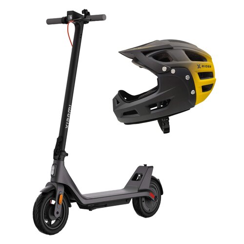 Hulajnoga elektryczna XIAOMI Electric Scooter 4 Lite (2nd Gen) 25km 300W10" Czarny + Kask rowerowy XRIDER XR00KFH01 Czarno-żółty MTB (rozmiar S)