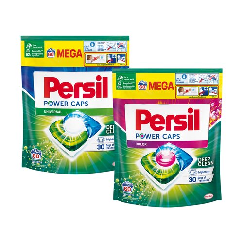 Kapsułki do prania PERSIL Power Caps Color - 60 szt. + PERSIL Power Caps Universal - 60 szt.