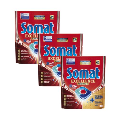 Tabletki do zmywarek SOMAT Excellence Premium 5w1 - 72 szt.