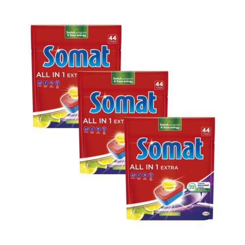Tabletki do zmywarek SOMAT All in One Extra Lemon - 132 szt.