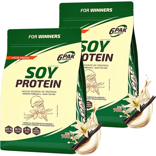 Odżywka białkowa 6PAK Soy protein Lody waniliowe 2 x 700 g Bez laktozy