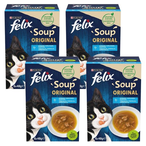 Karma dla kota FELIX Soup Original Rybne Smaki (24 x 48 g)