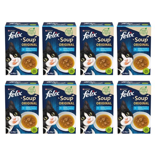 Karma dla kota FELIX Soup Original Rybne Smaki (48 x 48 g)