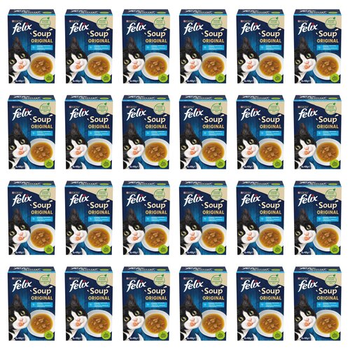 Karma dla kota FELIX Soup Original Rybne Smaki (144 x 48 g)