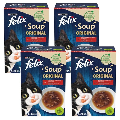 Karma dla kota FELIX Soup Original Wiejskie Smaki (24 x 48 g)