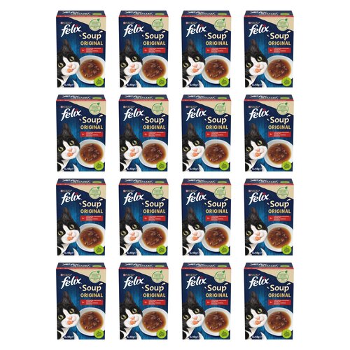 Karma dla kota FELIX Soup Original Rybne Smaki (96 x 48 g)