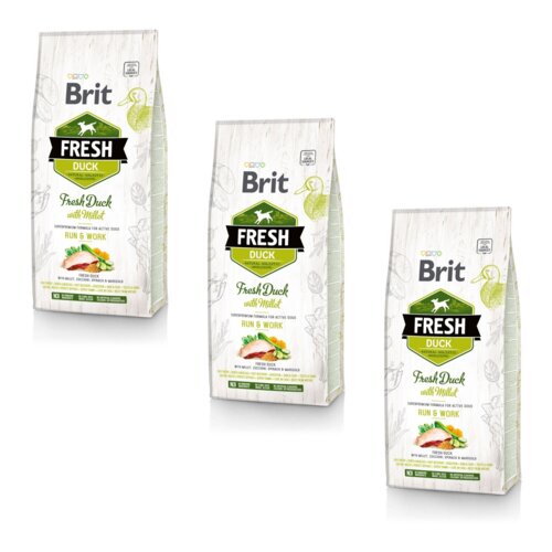 Karma dla psa BRIT Fresh Duck & Millet 3 x 2.5 kg