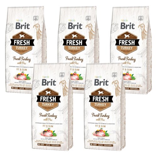 Karma dla psa BRIT Fresh Indyk z groszkiem 5 x 2.5 kg