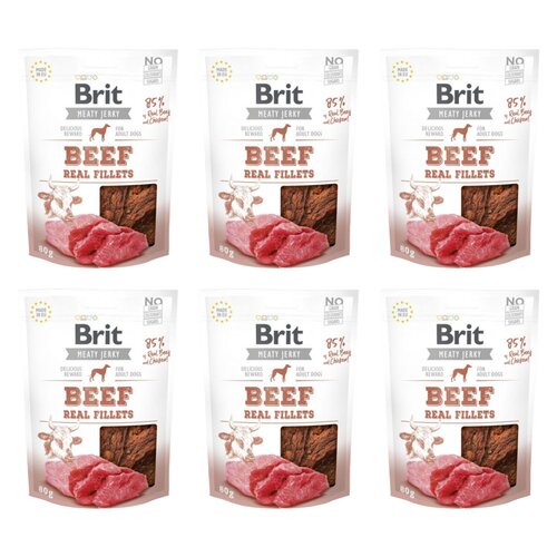 Przysmak dla psa BRIT Beef Real Fillets Wołowina z kurczakiem 6 x 80 g