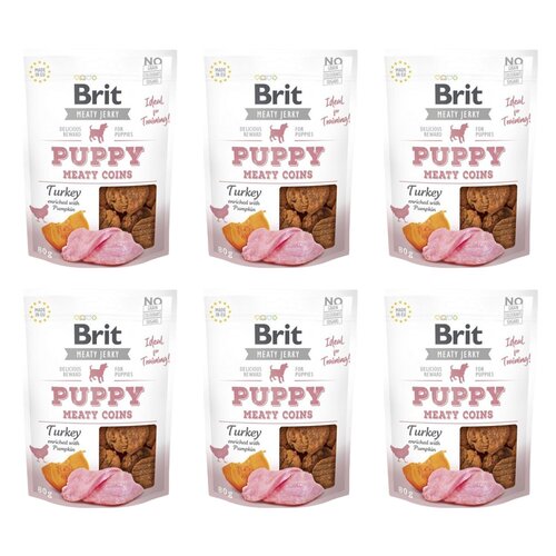 Przysmak dla psa BRIT Jerky Puppy Turkey Meaty Coins Indyk 6 x 80 g