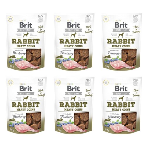 Przysmak dla psa BRIT Jerky Rabbit Meaty Coins Królik 6 x 80 g