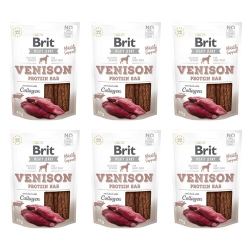 Przysmak dla psa BRIT Jerky Venison Protein Bar Dziczyzna 6 x 80 g