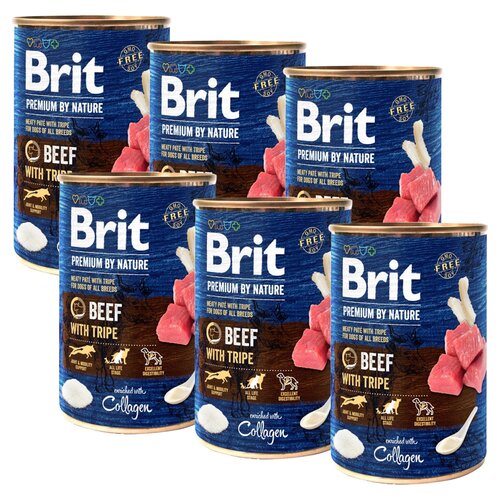 Karma dla psa BRIT Premium by Nature Wołowina z podrobami 6 x 400 g