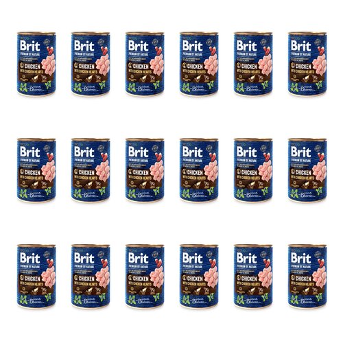 Karma dla psa BRIT Premium by Nature Kurczak z sercami 18 x 400 g