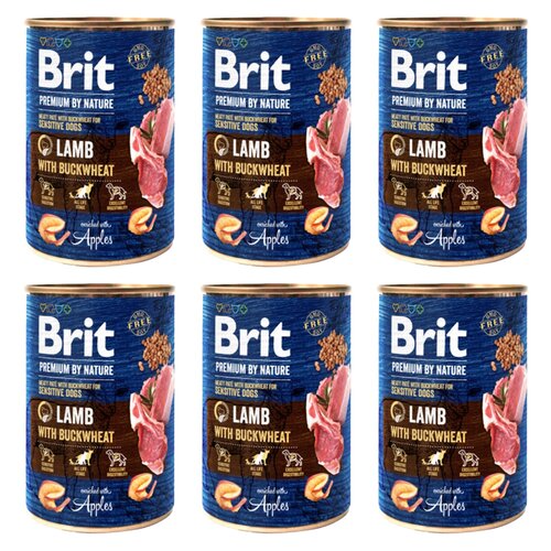 Karma dla psa BRIT Premium By Nature Lamb&Buckwheat Jagnięcina z gryką 6 x 400 g