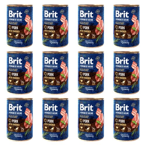 Karma dla psa BRIT Premium By Nature Pork&Trachea Wieprzowina z tchawicą 12 x 400 g