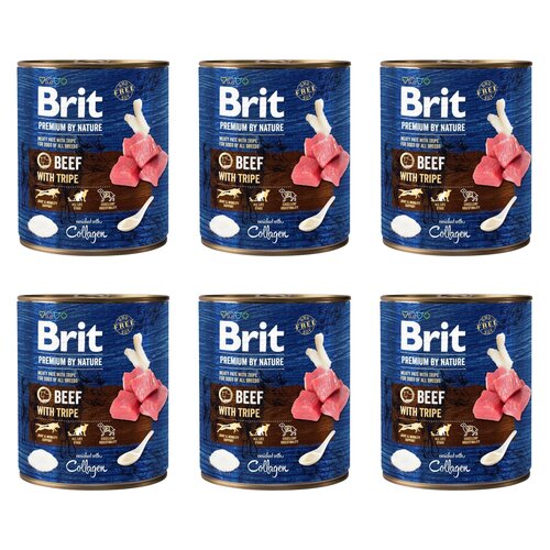 Karma dla psa BRIT Premium By Nature Wołowina z flakami 6 x 800 g