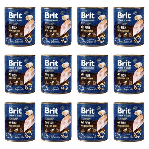 Karma dla psa BRIT Premium By Nature Ryba ze skórą 12 x 800 g