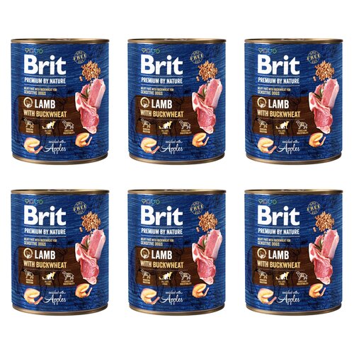 Karma dla psa BRIT Premium By Nature Jagnięcina z kaszą gryczaną 6 x 800 g