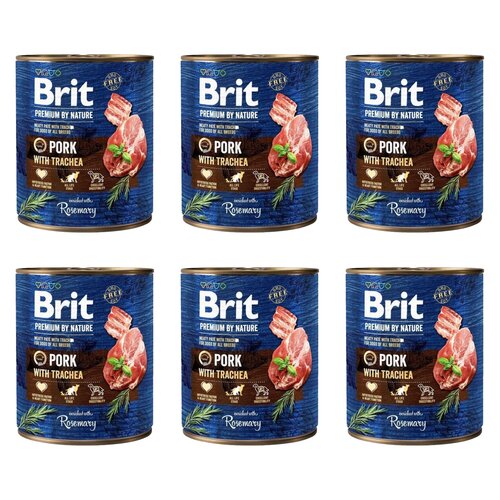 Karma dla psa BRIT Premium By Nature Wieprzowina z tchawicą 6 x 800 g