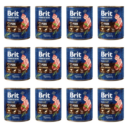 Karma dla psa BRIT Premium By Nature Wieprzowina z tchawicą 12 x 800 g