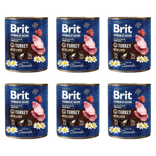 Karma dla psa BRIT Premium By Nature Indyk z wątróbką 6 x 800 g