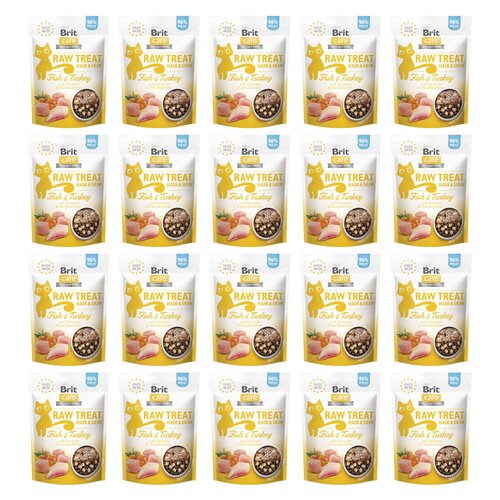 Przysmak dla kota BRIT Raw Treat Cat Hair&Skin Ryba i Indyk 20 x 40 g