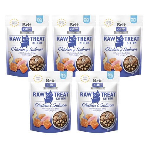 Przysmak dla kota BRIT Raw Treat Cat Kitten Kurczak z łososiem 5 x 40 g