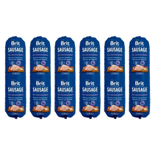 Karma dla psa BRIT Sausage Kurczak z królikiem 6 x 800 g