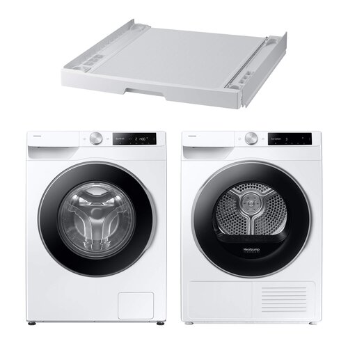 Pralka SAMSUNG WW11DG6B25LEU4 AI Energy EcoBubble A SpaceMax 11kg 1400 obr + Suszarka SAMSUNG AI DV90DG6845LEU4 z pompą ciepła + Łącznik SAMSUNG SKK-UDW