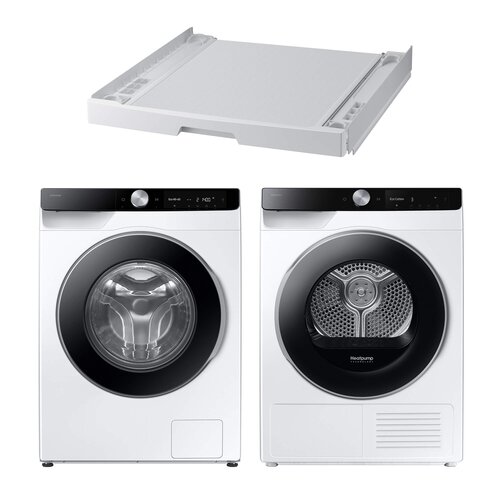 Pralka SAMSUNG WW11DG6B85LKU4 AI Energy EcoBubble 11kg 1400 obr Autodozowanie + Suszarka SAMSUNG AI DV90DG6845LKU4 z pompą ciepła + Łącznik SAMSUNG SKK-UDW