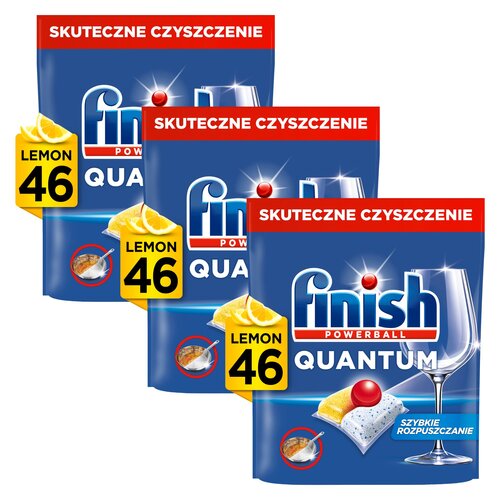 Kapsułki do zmywarki FINISH Powerball Quantum All in 1 Lemon - 138 szt.