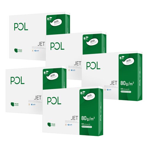 Papier do drukarki POLJET A3 80g 5 x 500 arkuszy