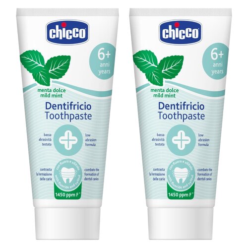 Pasta do zębów CHICCO z fluorem Mentol 6 L+ 50 ml 2 szt.