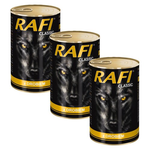 Karma dla psa RAFI Classic z drobiem 3 x 1.24 kg