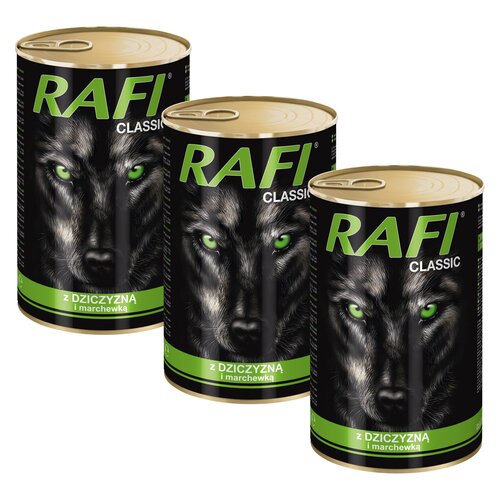 Karma dla psa RAFI Classic z dziczyzną i marchewką 3 x 1.24 kg