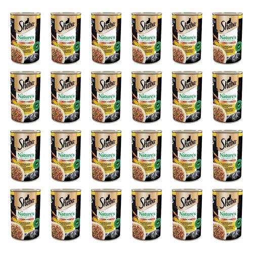 Karma dla kota SHEBA Drobiowy koktail z wątróbką olejem rybnym przybrany marchewką w sosie 24 x 400 g