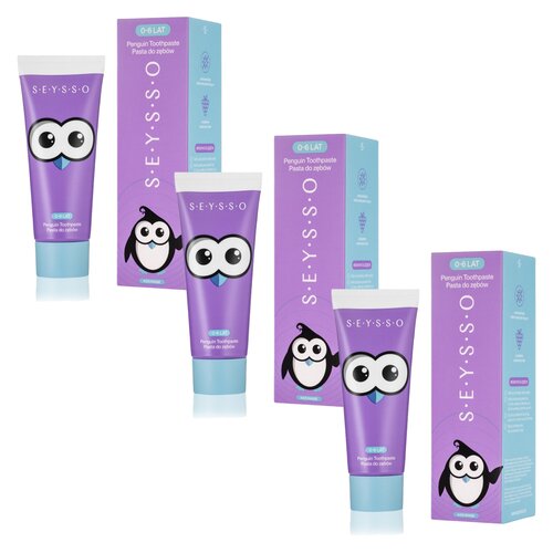Pasta do zębów SEYSSO Kids Penguin Malinowa 0-6 L 75 ml 3 szt.