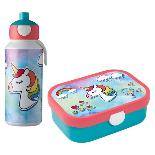 Lunch box MEPAL Campus Unicorn + Butelka plastikowa MEPAL Campus Unicorn 400 ml Wielokolorowy