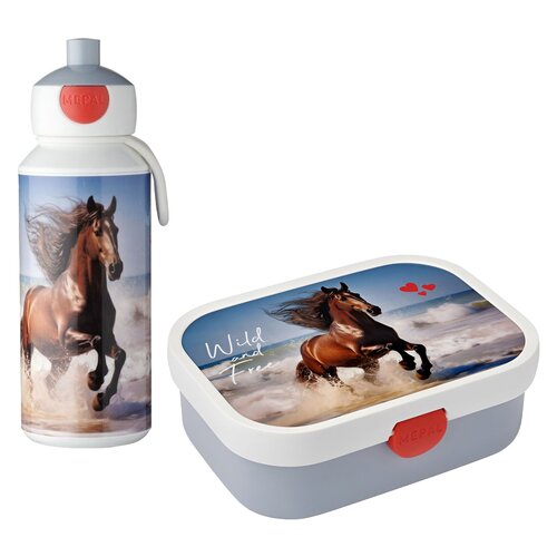 Lunch box MEPAL Campus Wild Horse + Butelka plastikowa MEPAL Campus Wild Horse 400 ml Wielokolorowy