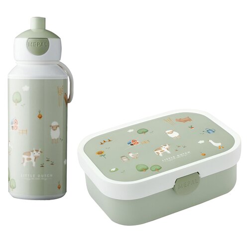 Lunch box MEPAL Campus Little Farm + Butelka plastikowa MEPAL Little Farm 400ml Wielokolorowy