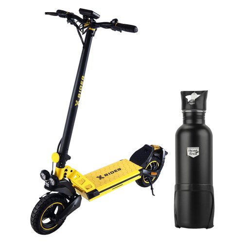 Hulajnoga elektryczna XRIDER F10 Czarno-żółty + Bidon termiczny FISCHER z uchwytem 86057 750 ml