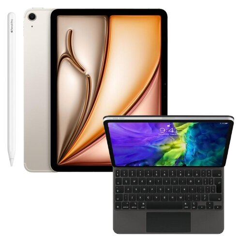 Tablet APPLE iPad Air 11 6 gen. 2024 512 GB 5G Wi-Fi + Etui na iPad Air / iPad Pro APPLE Magic Keyboard + Rysik APPLE Pencil Pro