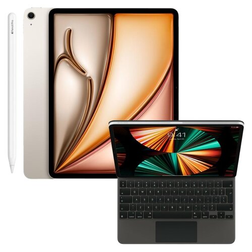 Tablet APPLE iPad Air 13 6 gen. 2024 512 GB Wi-Fi + Etui na iPad Pro APPLE Magic Keyboard + Rysik APPLE Pencil Pro