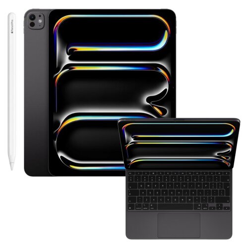Tablet APPLE iPad Pro 13 7 gen. 2024 Nanoglass 1 TB Wi-Fi + Etui na iPad Pro 13 cali APPLE Magic Keyboard + Rysik APPLE Pencil Pro